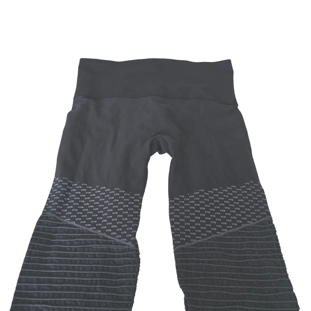Spanx Look At Me Now Moto Leggings Black High‎ Waist Seamless Ribbed Large